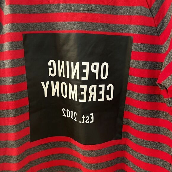 Opening Ceremony Red and Gray Striped Crewneck Sweatshirt Women's Size Medium - Picture 12 of 13